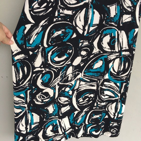 Travelers Chico's Slinky Knit Midi Dress Size 3 XL Modern Art Abstract Colorful - Picture 7 of 12